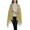 Sjaals bewaar warme sjaal winter goud faux metallic sjaal wraps glanzende metalen edelsteen print aangepaste foulard dames y2k grappige kop