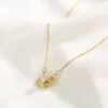 Femmes élégantes eefs Gift micro pave faire un collier pendent gold plaqué inoxydable Ste