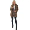 Damesjacks Winter Luipaard Afdruk Jacket Stand Kraag Warm Parkas Out meter herfst Koreaanse vrouwelijke losse faux bontjassen