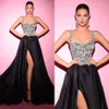 Beads Black Line Элегантные ремешки для выпускного платья Кристаллические длинные платья для специальных вечерних платьев OCNS ES
