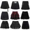 Jupes punk harajuku mini jupe sexy y2k grunge gothique en dentelle noire haute