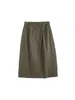 Signe Nlzgmsj 2024 Donne autunno alta galista Khaki Spalato Hem Female Fashion Street Elegant