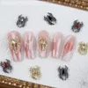 10PCS Luxury Alloy 3D Spider Nail Art Charms Rhinestones Jewelry Accessory Parts For Halloween Nail Decoration Manicure Supplies 240506