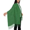 Écharpes écharpe femelle enveloppe à polka blanc extérieur avec un châle vert rétro à filet bandana personnalisé