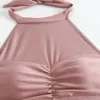 Bikini couleur de maillot de bain pour femmes avec un pavé en lacet en licou sexy deux pièces de la plage de plage 2024 maillot de bain