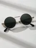 Sonnenbrille 1 Paar rundem Retro Mode Steampunk Mirror Metal eignet sich für Strandpartys