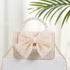 Simple Bowknot Straw Bag Messenger Portable Dual-Purpose Holiday Po veelzijdige damestas mode zomertas sac en paille 240506