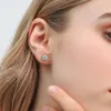 Блестящий 0,1-2-crt moissanite stud 925 стерлинговый серебро 14k белого золота ювелирные украшения мужчины Gra vvs lab создали алмазные серьги женщин