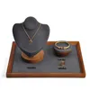 Stojak na biżuterię mishitu lite drewniane taca biżuterii używana do kolczyków bransoletki naszyjniki
