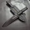 ER survival Straight Knife A8 Satin / Black Blade Tang Tang Forprene Handle Couteaux Tactical Tactical Tactical Tactical Tactical avec kydex