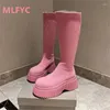 Bottes longues femmes femmes hiver pour chevalier épais talon semets sexy orteil rond