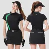 Frauen Tracksuits BG Damen Tops Kurzer Slve Revers atmungsaktives T-Shirt Slim Sport Polo-Hemd Koreanische Mädchen High-End-Skort-Kee-Set Y240507