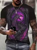 T-shirts masculins Designer Men T-shirt 3d Dragon imprimé Cool Slve Slve Round Casage T-shirts Strtwear Harajuku Fashion Tops Mens Vêtements T240505