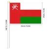 Accessoires Pterosaurier 14*21 cm Oman Hand Flag, Oman Omani National Flag World Länder Dekor Geschenke Kleine Hand gehaltene Wellenflagge, 50/100pcs