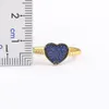 Cluster Rings AIBEF INS Romantic Heart Shape Light Luxury Gold Plated 6 Color Zirconia Open Adjustable Copper Jewelry Women Gift