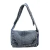 Sacs à bandoulières Denim bleu pour les femmes 2024 Fashion Messager Messenger STACHES COMBOSE CROSSURE