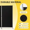 Diviseurs 136''w x 20''''d x 71''h Partition d'écran pour le diviseur de pièce Partition Pliate Privacte séparateur noir biombos Mur debout