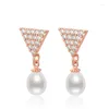 Boucles d'oreilles Stud Iogou 14K Gold rempli 7-8,5 mm Natural Cultured Water Pearl for Women Girls Gift