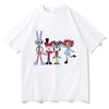 T-shirt maschile The Amazing Digital Circus Anime Merch T-shirt unisex Pure Cotton Fashion Cartunone Estate 8 Colori Short Slved Casual Thirt T240506