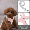 Dog Collars Small Harness Pet Portable Vest Leash Reflective Puppy For Dogs Accessory Pink Large