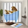 Rideaux caricatures rideau de douche de chat animal baignier de bain de bain baignoire tapis de tapis de bain imperméable