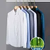 Camicie da uomo Shirt 5xl Mens Shirt Long Sle Bamboo Fibra Ice Silk Summer Summer di alta qualità Business Casual Fashion Solido D240507