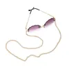 Glasögon kedjor glasögon kedja vit plast pärla inuti metall kedja mask hängande rep sile loops solglasögon tillbehör