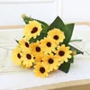 Dekorativa blommor 5 gaffel 15head Artificial Daisy Gerbera Flower Chamomile Silk Buquets Diy Wedding Home Decoration Arrangement Party