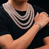 Goede kwaliteit 18 mm 20 mm zilver/10K/14K/18K GOUD Moissanite 4 Rows Sprong Iced Out Vvs Miami Cuban Link Chain