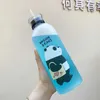 Tasses plats ustensiles 1000 ml portable grande bouteille d'eau de dessin animé panda mignon ours matte tasse alimentaire de qualité alimentaire résistant à la chaleur