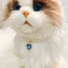Maisons animales perle collier chat collier pendentif rose coeur forme en cristal accessoires de compagnie élégante princesse chat chien mignon décoration douce