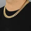 Le rappeur de bijoux hip hop Moisanite Gold Chain réel 14k Solid Gold Miami Cuban Link chaîne