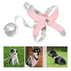 Dog Collars Small Harness Pet Portable Vest Leash Reflective Puppy For Dogs Accessory Pink Large