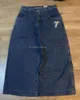 Jeans masculin JNCO Y2K MENS HIP HOP Taille 7 Dice Graphic Broidered Retro Blue Baggy High Wide Jam Le jambe large pantalon Streetwear