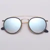 Top Quality Sunglasses Women Men Glass Lenses Women's 3647n Double Bridge Round Sunglasses male Lentes De Sol Gafas
