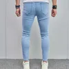 Jeans masculins élégants hommes simples jeans stretch crayon solide slim fit jogging pantalon denim pour hommes vêtements y240507