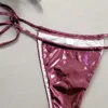 Damen Badebekleidung plissierte helle Flash Sexy Bikini Damen Badeanzug dreiteils Set Beachwear Schwimmanzug Brasilien Bade 2024