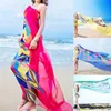 Women Beach Wear Wear Pareo Scarf Women Sarongs Beach Cover Up Chiffon Scarpes Design geometrico Plus tela da asciugamano Summer Beachwear D240507