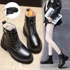 Stiefel Herbst Winterkampf Frauen Mode Punk Gothic Knöchel PU PU Leder Schwarze Plattform kurze weibliche Schuhe