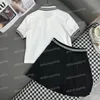 Designer Stripe Polo Tees Women Women Summer Pulfied Gonnets Letter Gonnes Gonne a maniche corte estate Abito da due pezzi