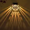 Decorations Outdoor Solar Garden Wall Light Hollowed Out Shadow Lantern Fence Lamp Waterproof Landscape Lights For Path Balcony Decoration