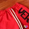 Heren shorts Men Women Hoge kwaliteit Red Wit Long Drawring Pocket Brches H240507