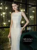 White mermaid evening dress female long dress sequin temperament banquet socialite light luxury high-end