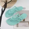 Luxus H Designer Slipper Neue Damen Jelly Slipper Freizeit Sommermode Crystal Pig Nase Flache Sandalen Strand Flip Flops mit 1: 1 Markenlogo