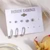 Hoop kolczyki srebrny metalowy zestaw dla kobiet boho przeszywające mankiety ucha stadnin kropla Dangle 2024 Akcesoria biżuterii