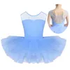 Meisjesjurken kinderen ballet tutu jurk gymnastiek tueuten mouwloze mouwloze mesh tuLle splice swan lake kostuums dancewear tap