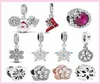 925 Silver Fit Charm 925 Bracelet Snowflake Charme de Noël Hiver Charm de Noël Set Halloween Charms Set Pendant Diy Fine Perles Jewelry9457523