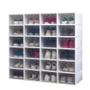 6pcs Shoes Box Drawer Type Shoe Box Thicken Transparent Shoes Organizer Dust-proof Shoes Display Box White Random Shoebox 240506