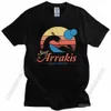 T-shirts voor herenbezoek Arakis T-shirt Mens katoen Surfing Dune Sci Fi T-shirt Korte mouwen Retro Distressed Surfing House Atreides T-shirt Top Giftl2405