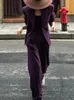 Модные женские пленки формальный женский офис бизнес -деловая работа носить пиджак и брюки с фиолетовым набором 2 штук женской одежды 240506